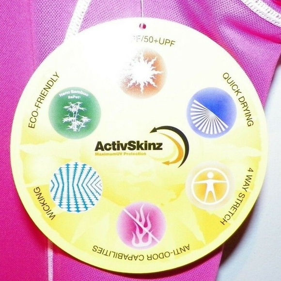 Women M ActivSkinz SPF Rash Guard Swim Surf Top - Picture 3 of 7